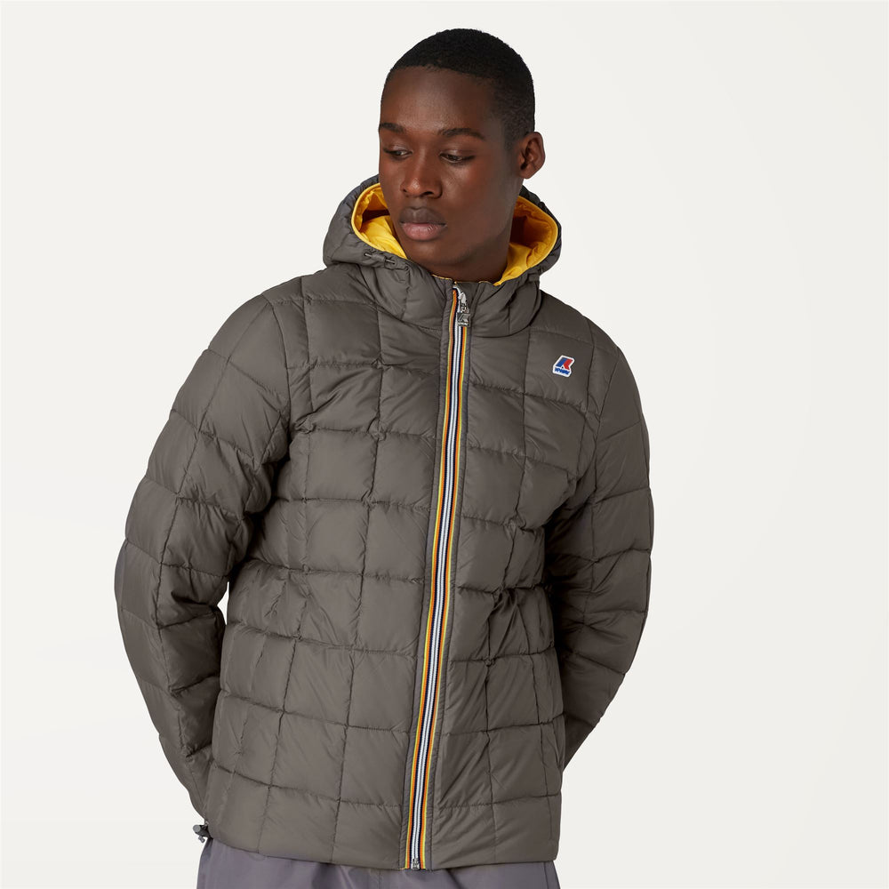 Yellow Grey Men's Reversible Down Jacket for Extreme Winter 02