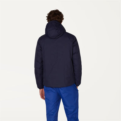 Jackets Man JACQUES THERMO PLUS.2 DOUBLE Short BLUE DEPTH - BROWN BLACKENED Dressed Front Double		