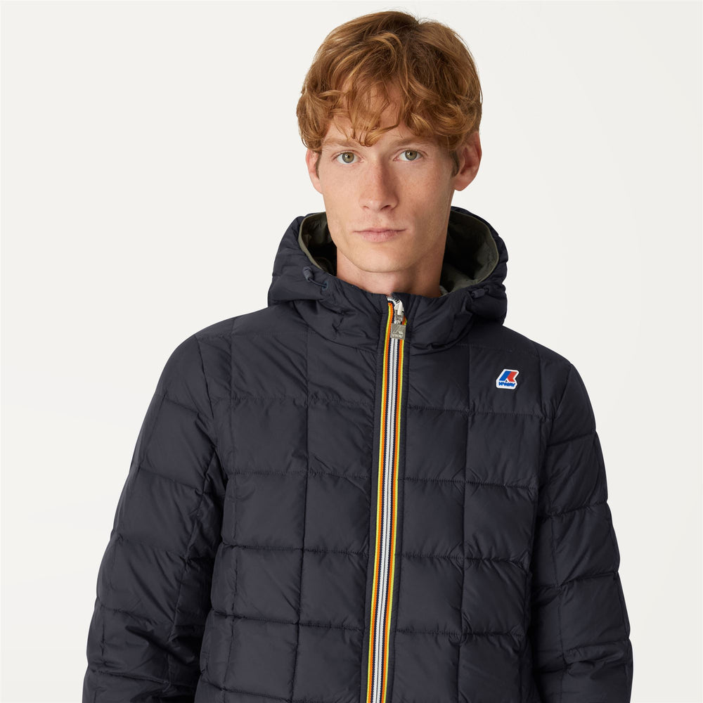 Blackish Green Men's Reversible Down Jacket for Extreme Cold 02