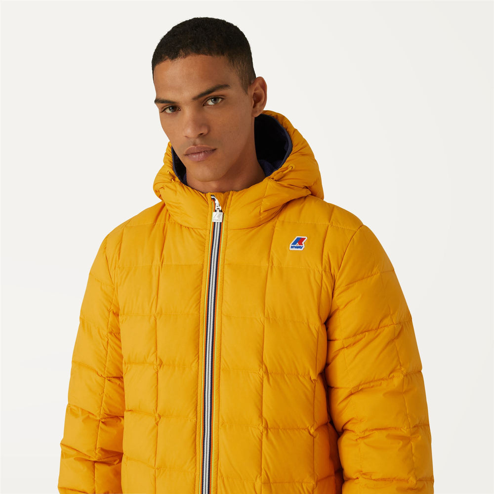 Blue Yellow Men's Reversible Down Jacket for Extreme Winter 02