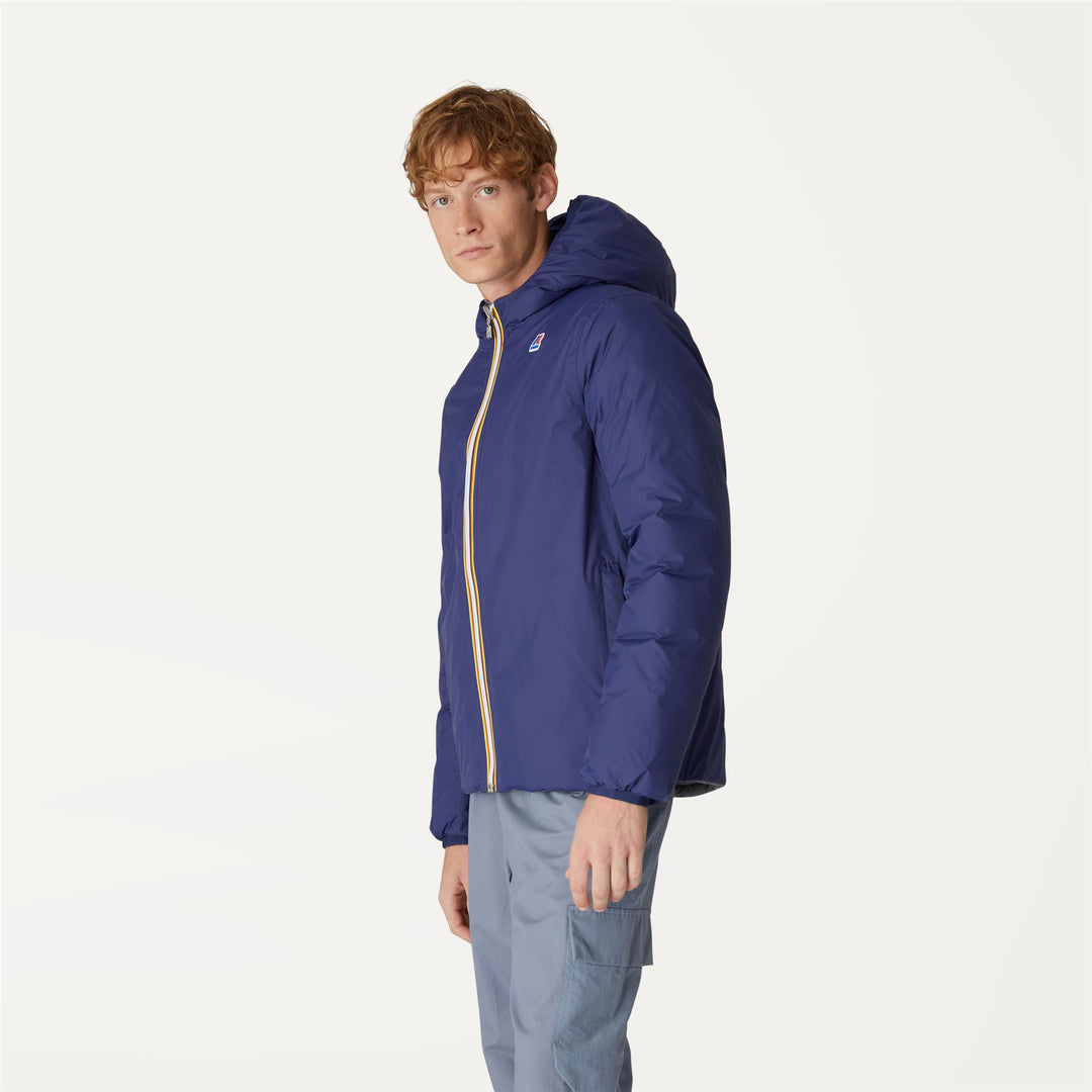 Jackets Man JACQUES THERMO PLUS.2 DOUBLE Short BLUE MEDIEVAL - GREY MD STEEL | kway Detail (jpg Rgb)			