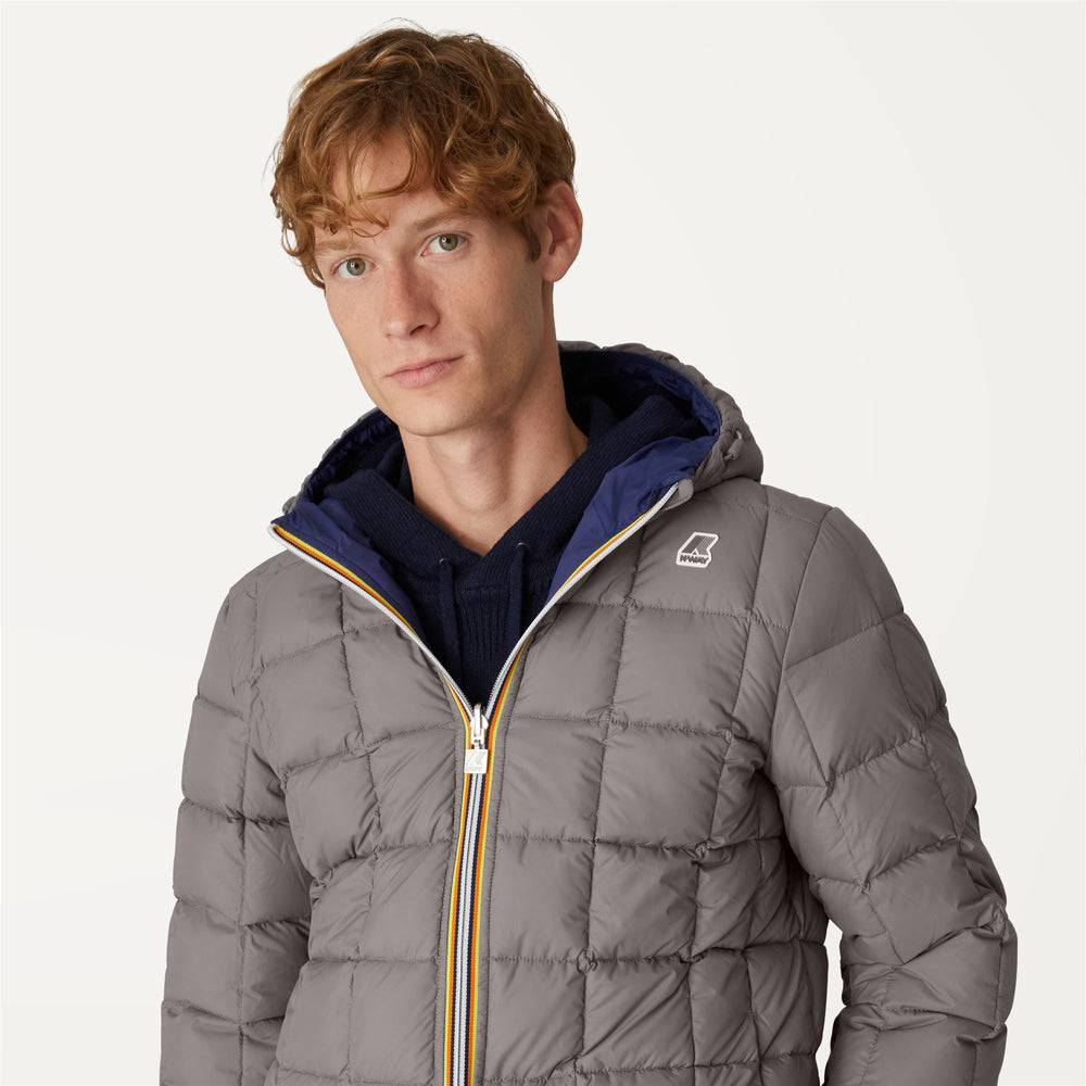 Blue Grey Men's Reversible Down Jacket for Extreme Winter 02