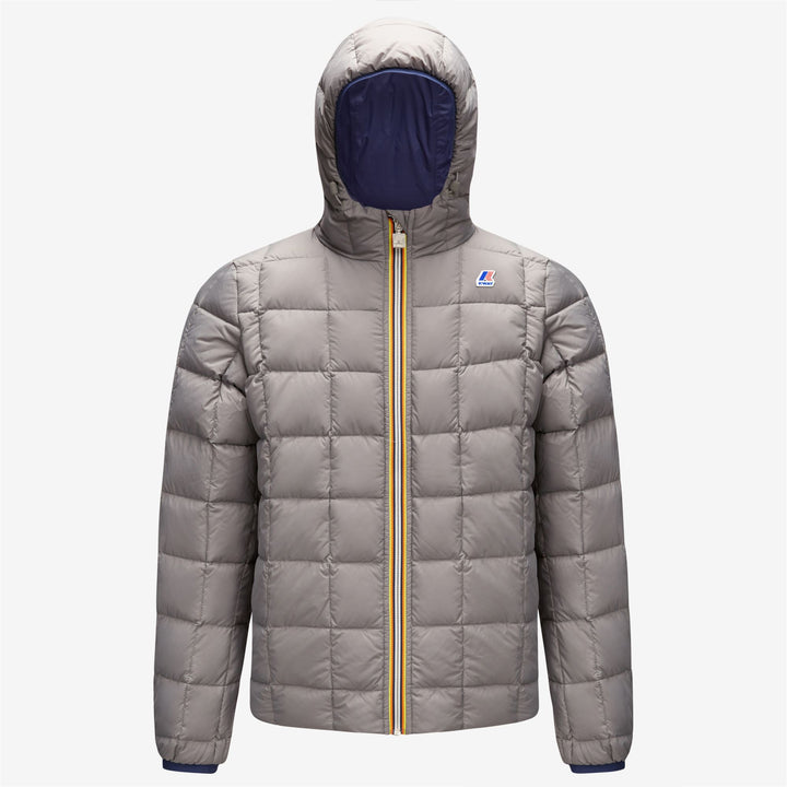 Jackets Man JACQUES THERMO PLUS.2 DOUBLE Short BLUE MEDIEVAL - GREY MD STEEL | kway Dressed Front (jpg Rgb)	