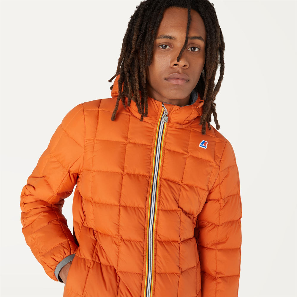 Grey Orange Men's Reversible Down Jacket for Extreme Cold 02