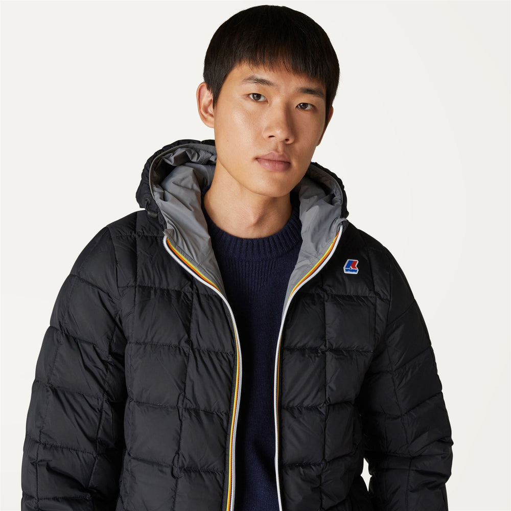 Giacca Piumino Reversibile Uomo Grigia Nera per Inverno Estremo 02