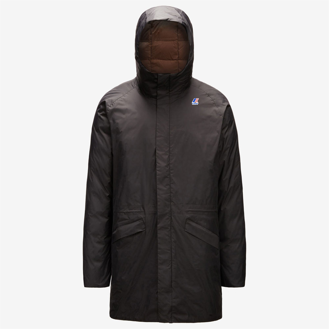 Beige grey Men's 3/4 Length Down Jacket for Extreme Winter Conditions 01