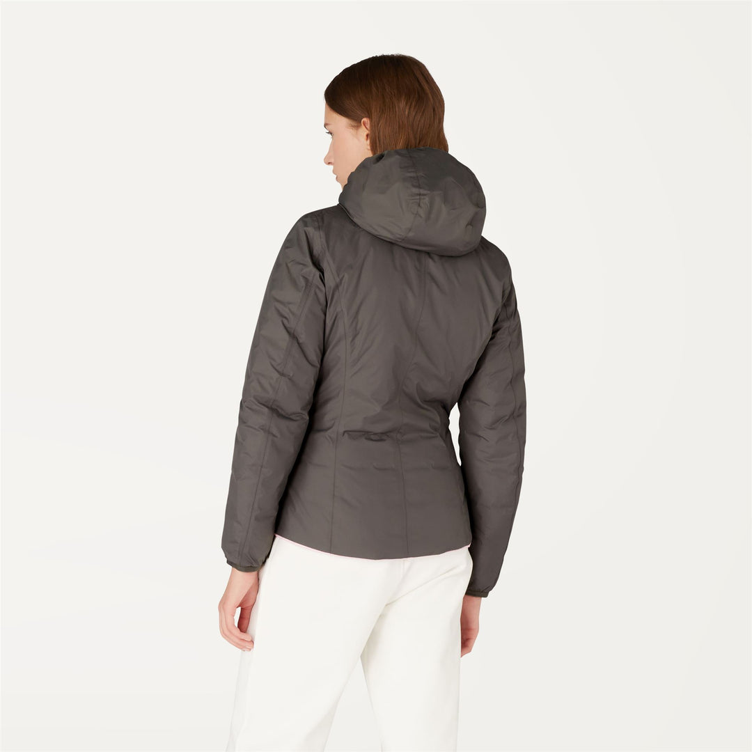 Jackets Woman LILY THERMO PLUS.2 DOUBLE Short GREY SMOKED - PINK SOFT LILLA Dressed Front Double		