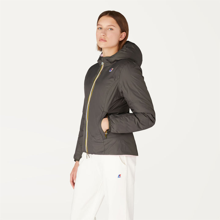 Jackets Woman LILY THERMO PLUS.2 DOUBLE Short GREY SMOKED - PINK SOFT LILLA Detail (jpg Rgb)			