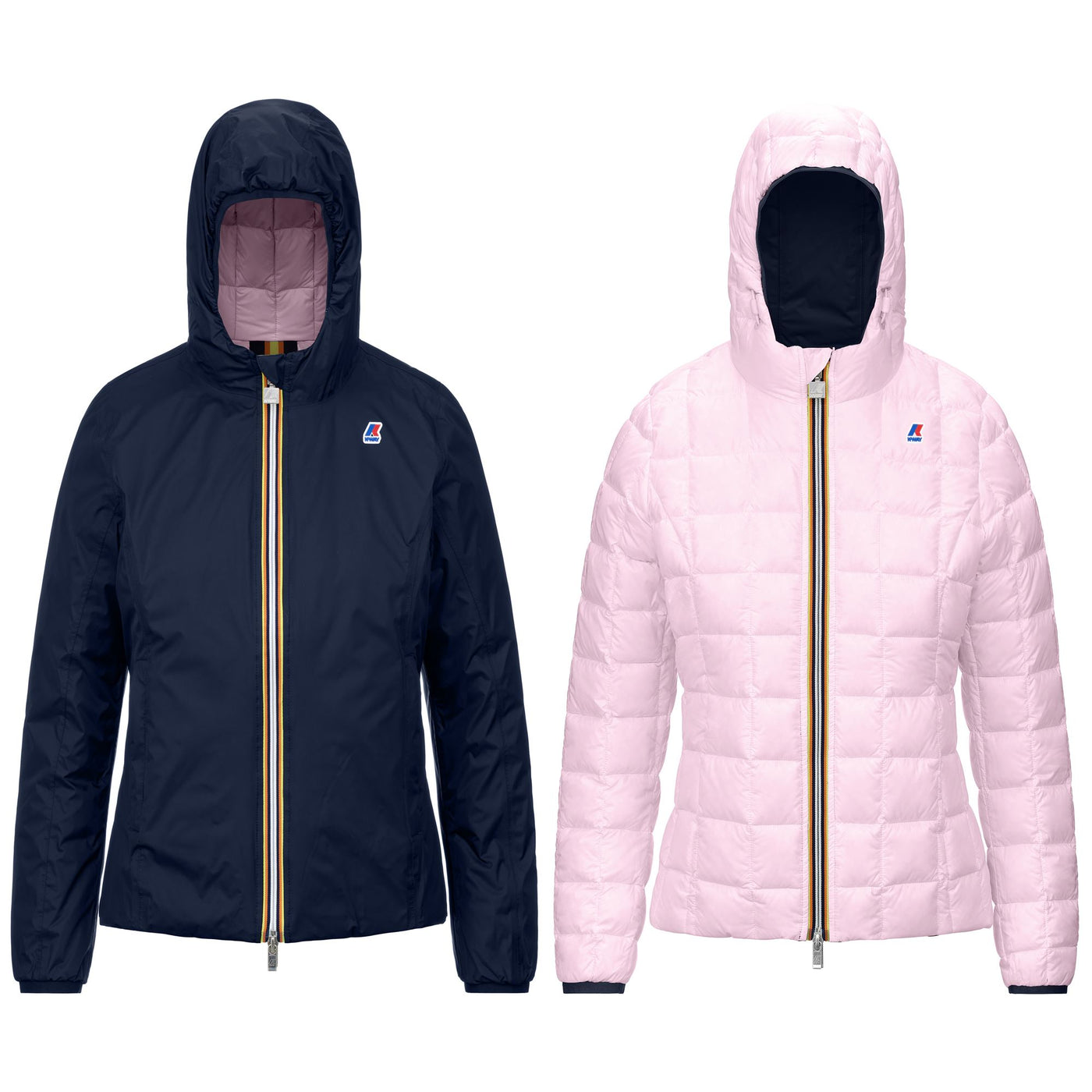 Jackets Woman LILY THERMO PLUS.2 DOUBLE Short BLUE DEPTH - PINK SOFT LILLA Photo (jpg Rgb)			