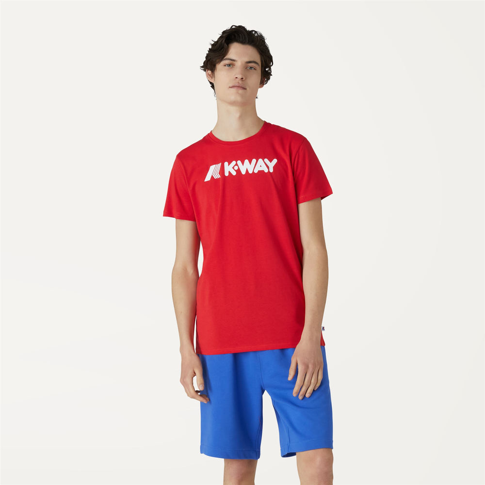 Red Men's K-way Logo T-Shirt for St Tropez 02
