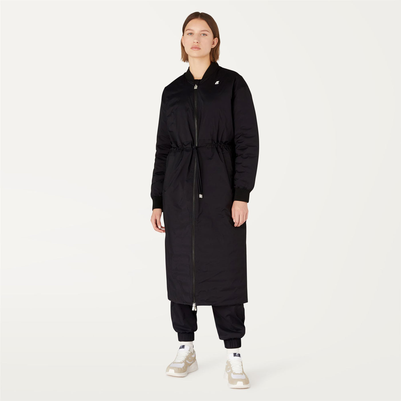 Jackets Woman HELOISE THERMO LIGHT DOUBLE Long BLACK PURE | kway Dressed Back (jpg Rgb)		