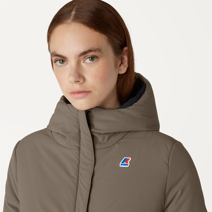 Jackets Woman SOPHIE WARM DOUBLE Mid BLUE DEPTH - BEIGE TAUPE | kway Detail Double				