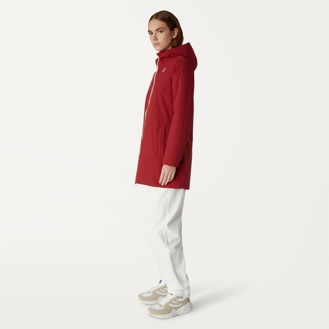 Chaqueta reversible roja y negra para mujer, calidez y comodidad main