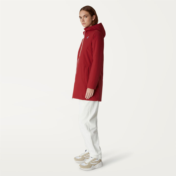 Chaqueta reversible roja y negra para mujer, calidez y comodidad 5