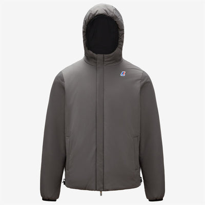 Jackets Man JACQUES WARM DOUBLE Short BLACK PURE - GREY SMOKED Dressed Front (jpg Rgb)	
