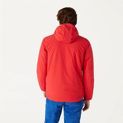 Jackets Man JACQUES WARM DOUBLE Short RED - BLUE DEPTH Dressed Front Double		