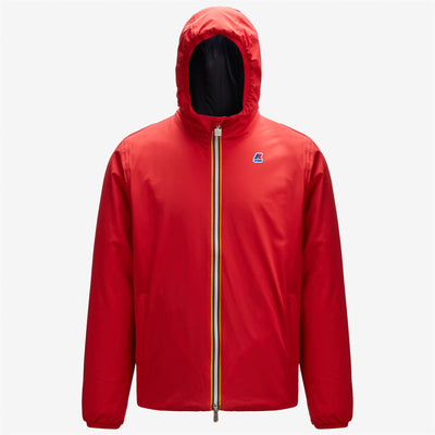 Jackets Man JACQUES WARM DOUBLE Short RED - BLUE DEPTH Dressed Front (jpg Rgb)	