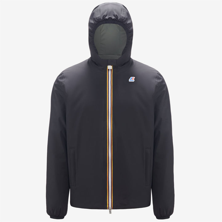 Chaqueta reversible cálida negra y gris para hombre con acolchado sintético 1