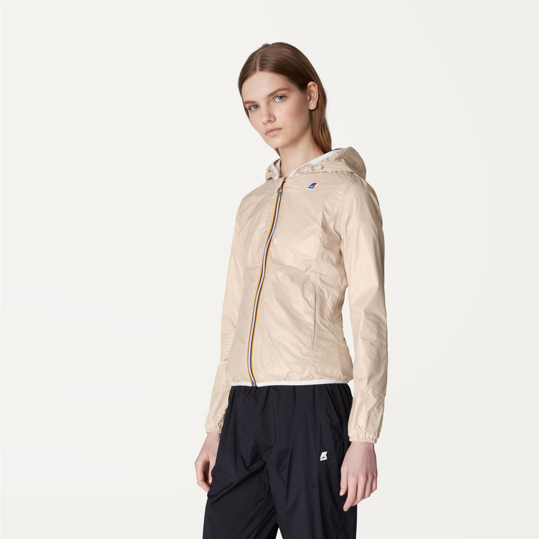 Chaqueta corta reversible y plegable para mujer en gris beige main