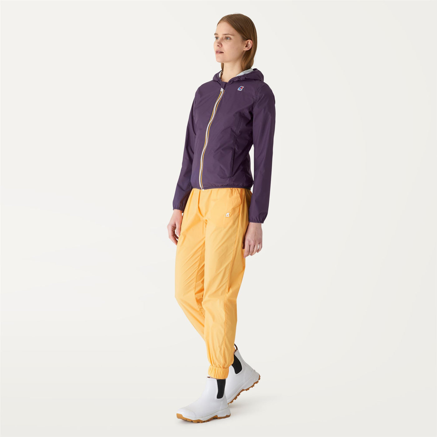 Jackets Woman LILY PLUS.2 DOUBLE Short VIOLET - WHITE | kway Detail (jpg Rgb)			