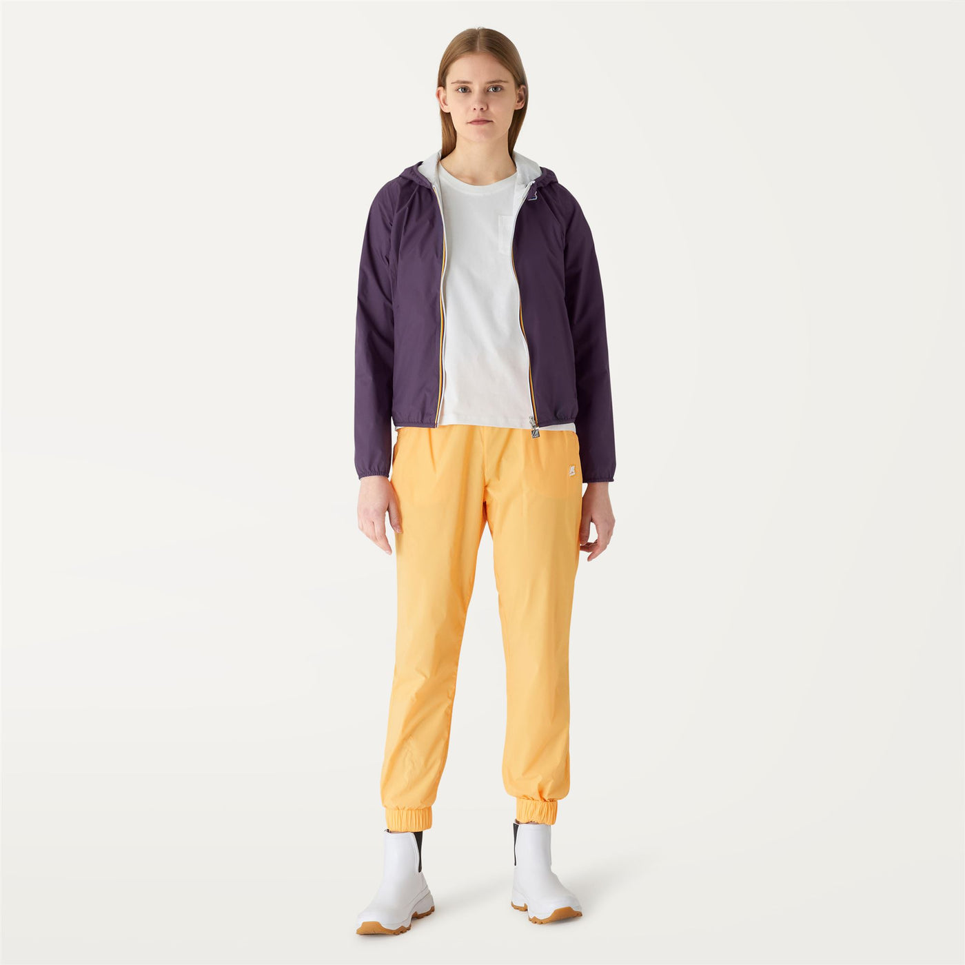 Jackets Woman LILY PLUS.2 DOUBLE Short VIOLET - WHITE | kway Dressed Back (jpg Rgb)		