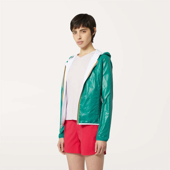 Jackets Woman LILY PLUS.2 DOUBLE Short WHITE-GREEN M Detail Double				