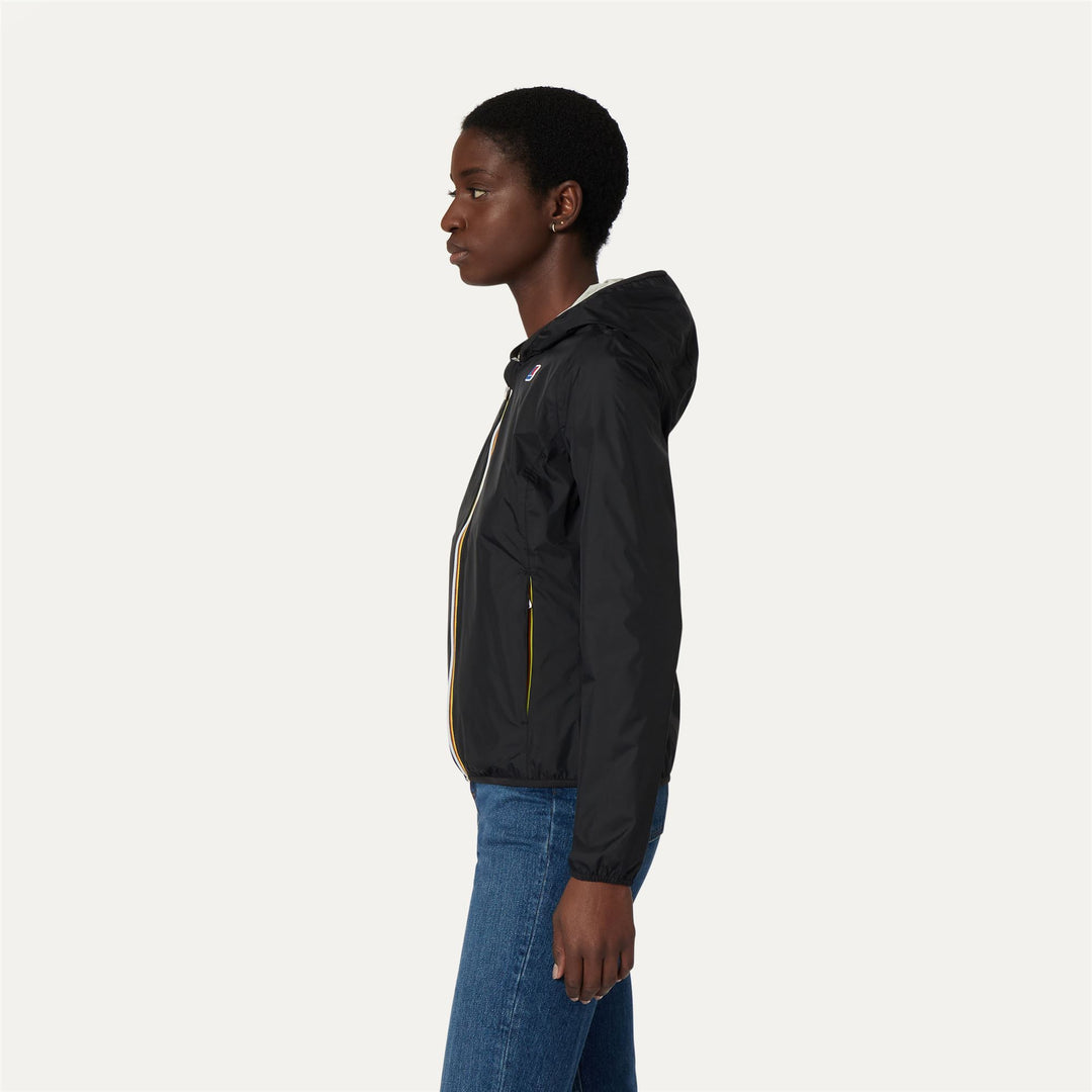Jackets Woman LILY PLUS.2 DOUBLE Short BLACK P-BEIGE LT Detail (jpg Rgb)			