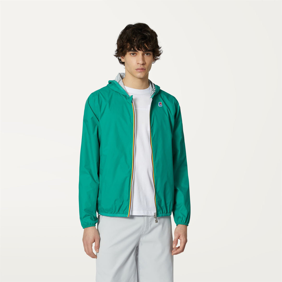 Jackets Man JACQUES PLUS.2 DOUBLE Short GREEN-GREY A Dressed Back (jpg Rgb)		