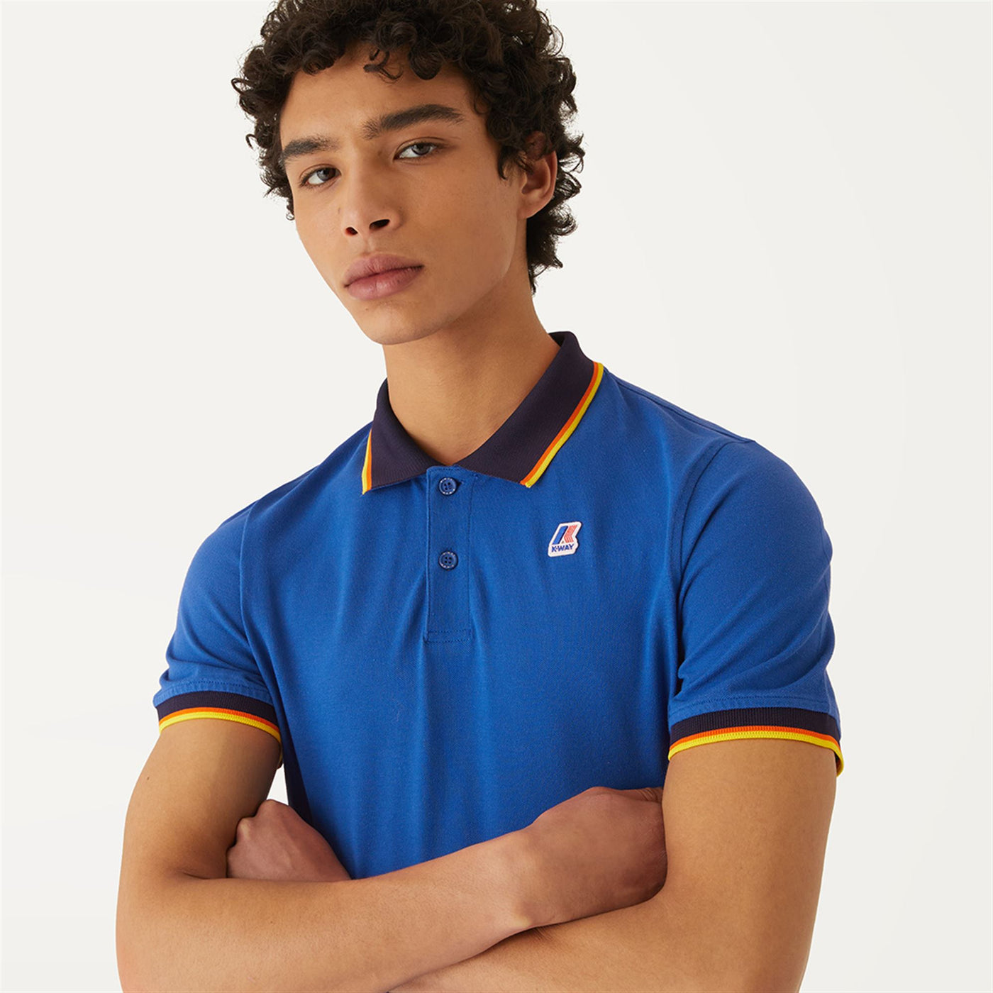 Polo Shirts Man VINCENT TOTAL CONTRAST STRETCH Polo BLUE ROYAL MARINE Detail Double				