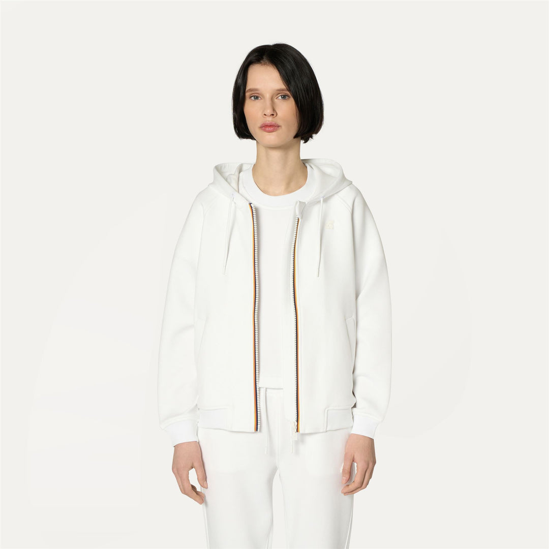 Fleece Woman LYDIE LIGHT SPACER Jacket WHITE Dressed Back (jpg Rgb)		