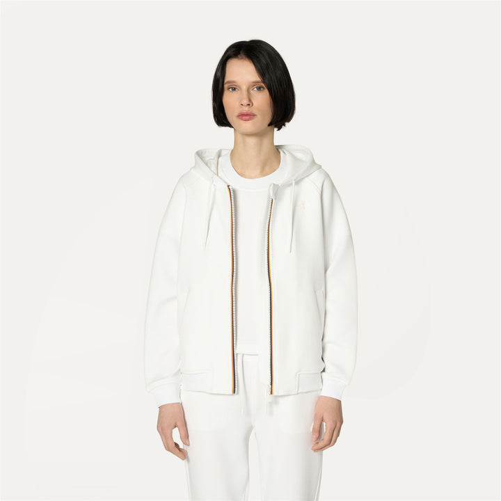 Fleece Woman LYDIE LIGHT SPACER Jacket WHITE Dressed Back (jpg Rgb)		
