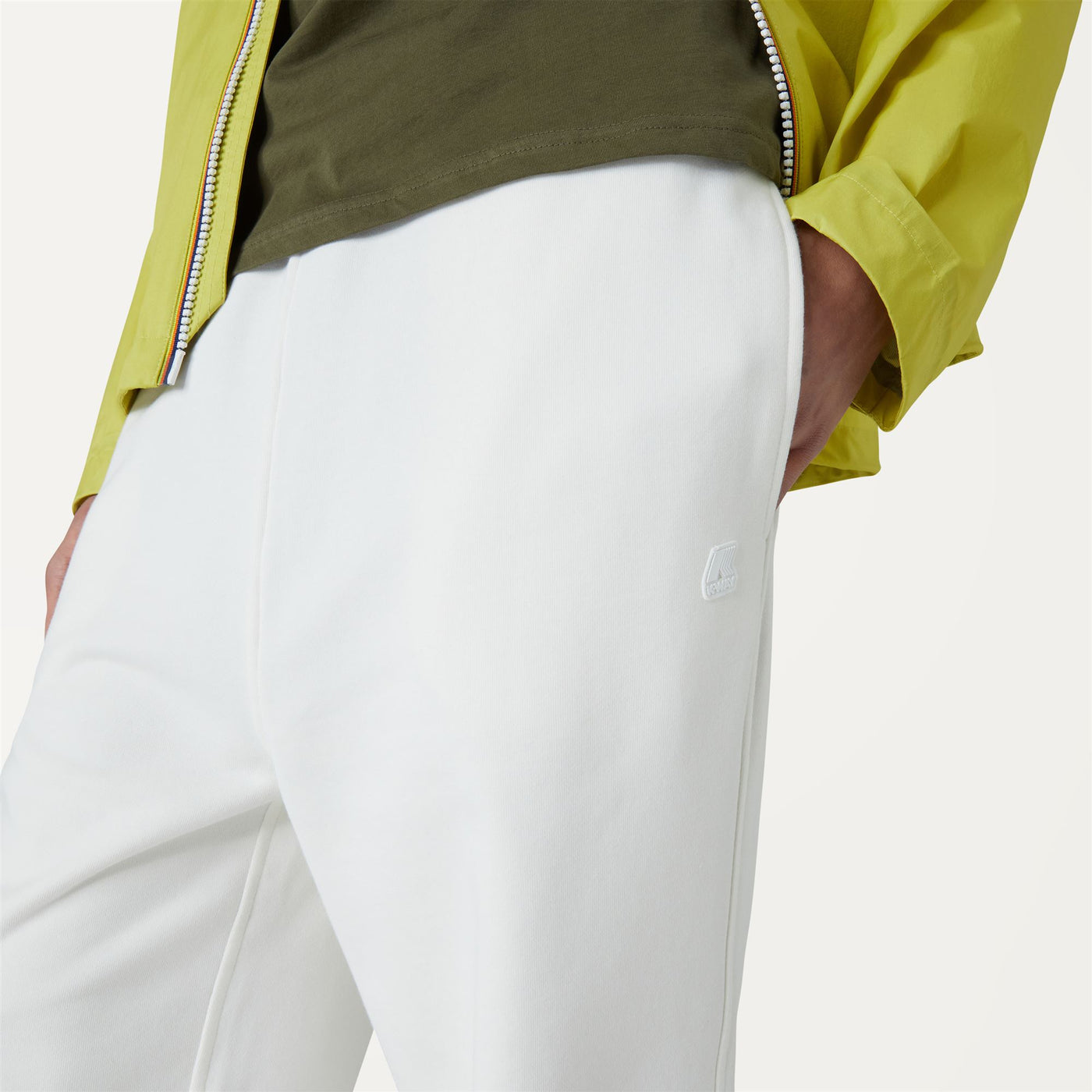 Pants Man ANDRE TAPE Sport Trousers WHITE Detail Double				