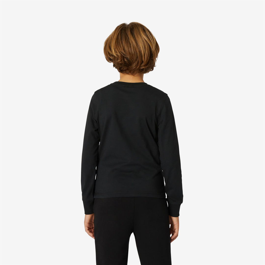T-ShirtsTop Boy P. ELMER L/S T-Shirt BLACK PURE Dressed Front Double		