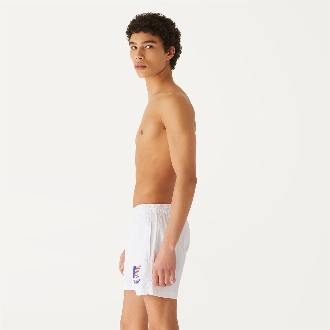 Bathing Suits Man HAZEL MACRO LOGO Swimming Trunk WHITE | kway Detail (jpg Rgb)			