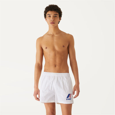 Bathing Suits Man HAZEL MACRO LOGO Swimming Trunk WHITE | kway Dressed Back (jpg Rgb)		