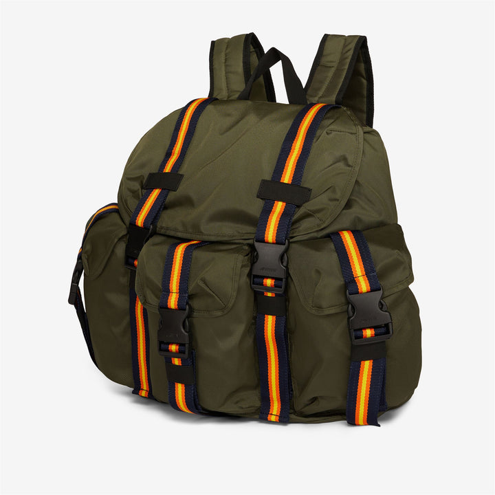 Bags Unisex LEO Backpack GREEN BLACKISH Dressed Front (jpg Rgb)	
