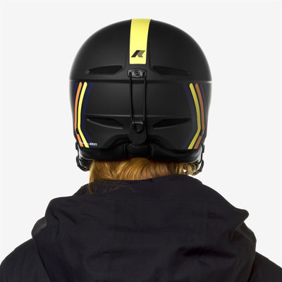 Helmets Unisex FAITO K-Way Helmet BLACK P-YELLOW-ORANGE-BLUE Detail Double				