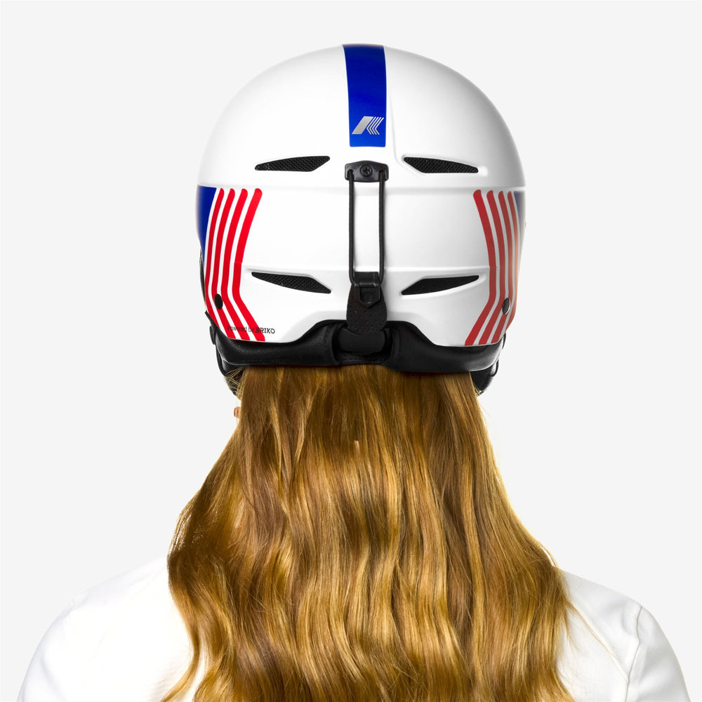 Grey Unisex Ski Helmet with Blue and Red Logos 02