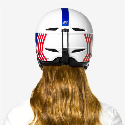 Helmets Unisex FAITO K-Way Helmet WHITE-BLUE LOGO-RED LOGO Detail Double				
