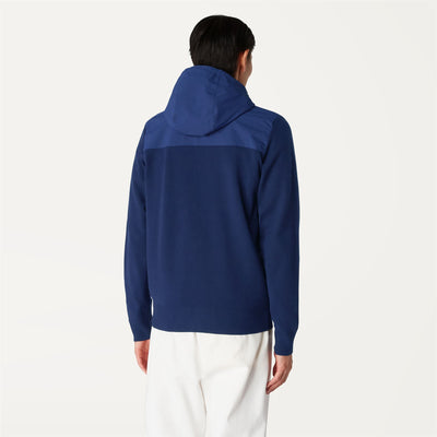 Knitwear Man ANDER Jacket BLUE MEDIEVAL Dressed Front Double		