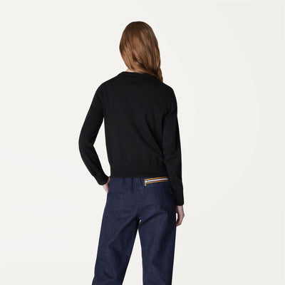 Knitwear Woman ESTELLE PLAIN STITCH Pull  Over BLACK PURE | kway Dressed Front Double		