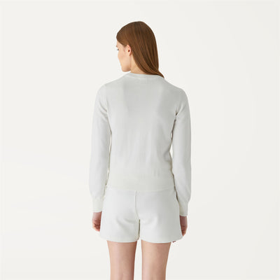 Knitwear Woman ESTELLE PLAIN STITCH Pull  Over WHITE | kway Dressed Front Double		
