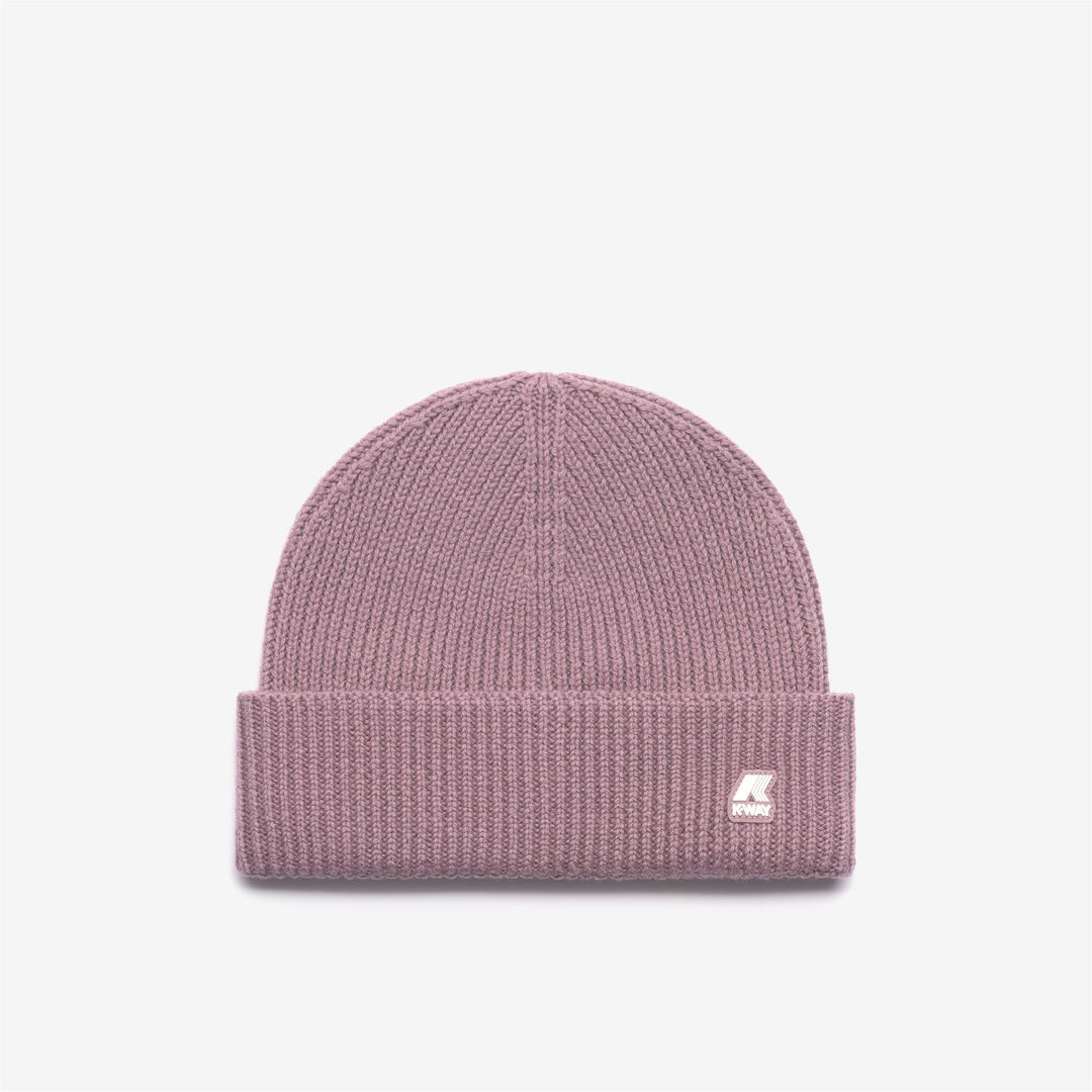 Dusty violet Unisex Wool Winter Beanie with K-Way Logo 01