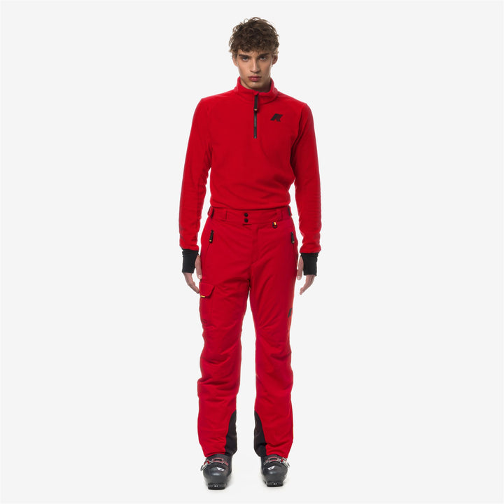 Pants Man AVRIEUX MICRO TWILL 2 LAYERS Sport Trousers RED Dressed Back (jpg Rgb)		