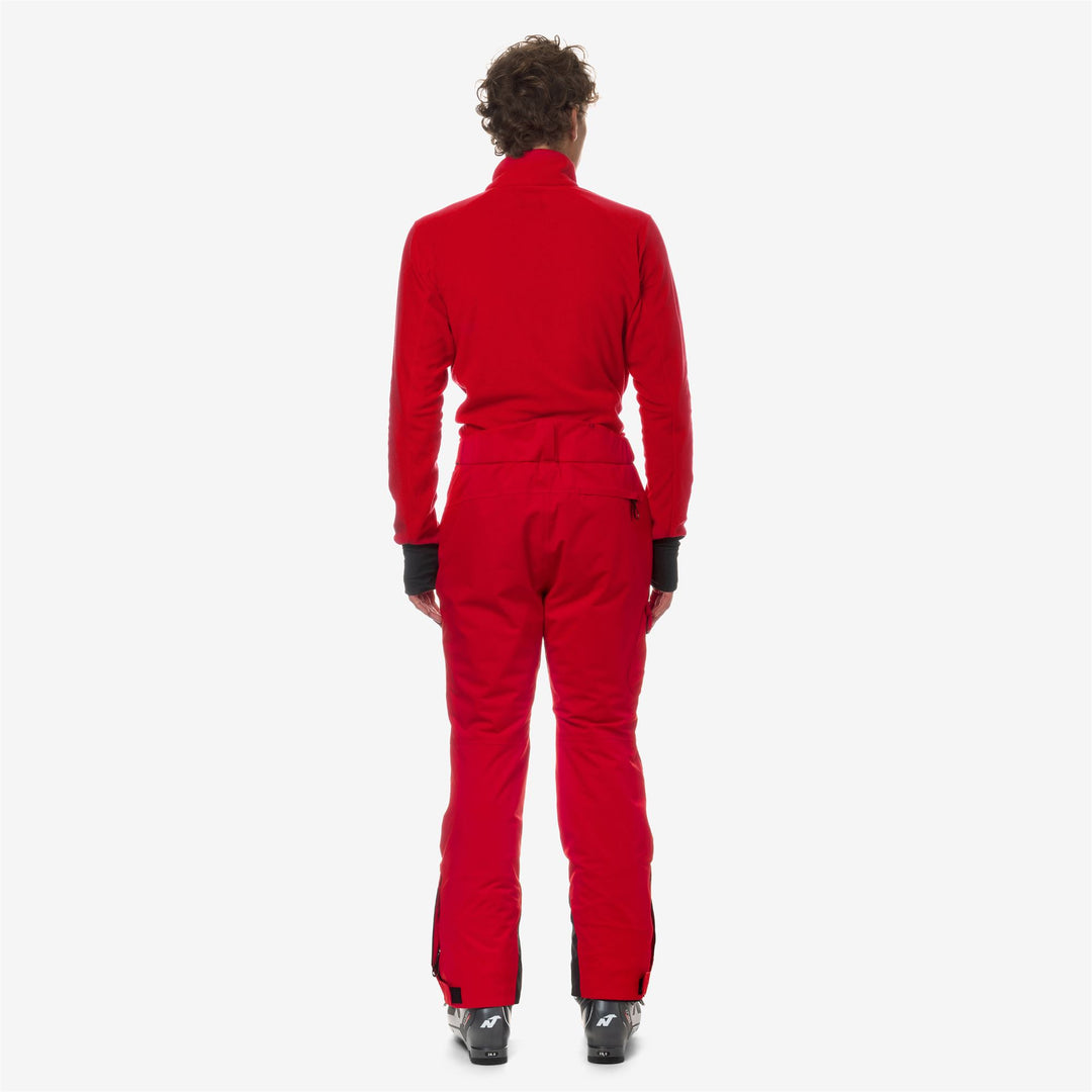 Pants Man AVRIEUX MICRO TWILL 2 LAYERS Sport Trousers RED Dressed Front Double		