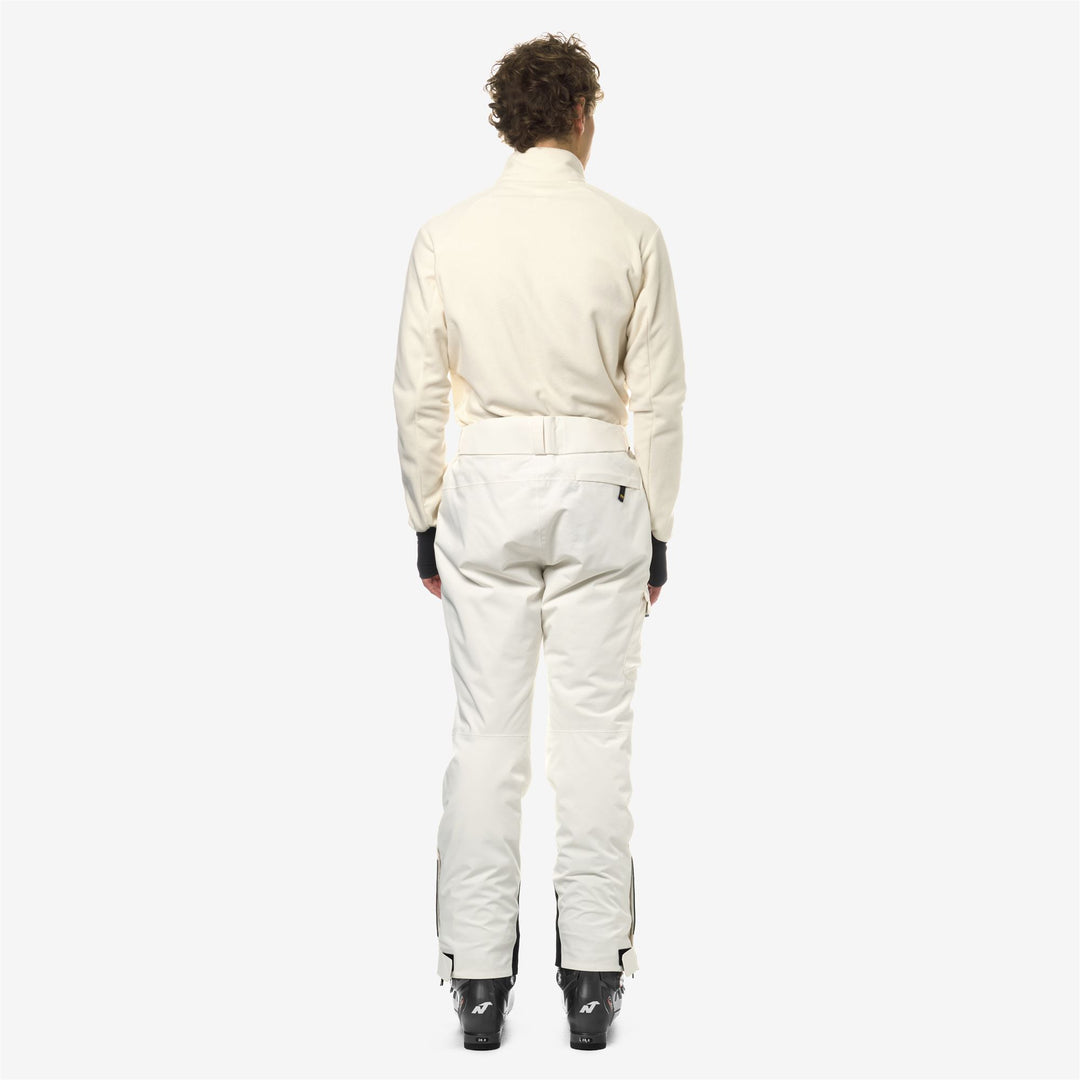 Pants Man AVRIEUX MICRO TWILL 2 LAYERS Sport Trousers WHITE GARDENIA Dressed Front Double		