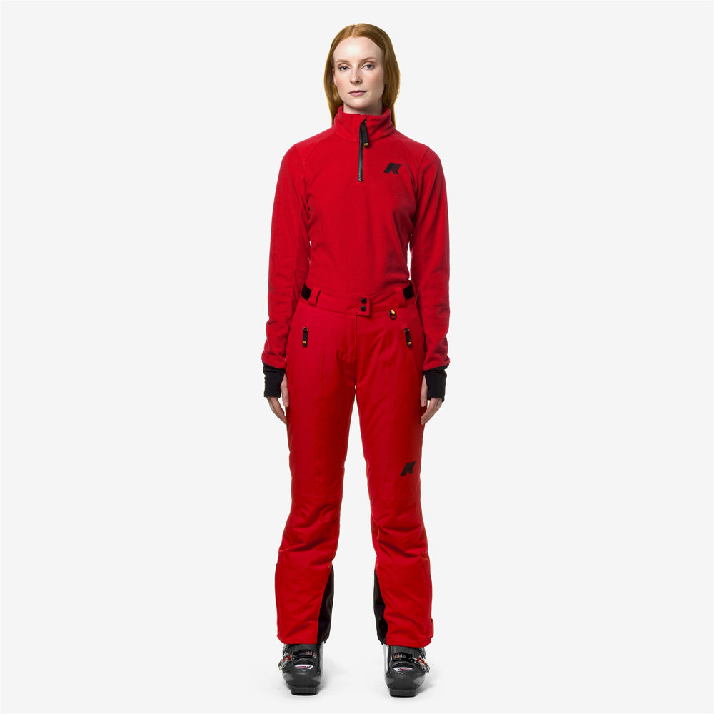 Red Women's Ski Pants with Waterproof and Insulating Features 02