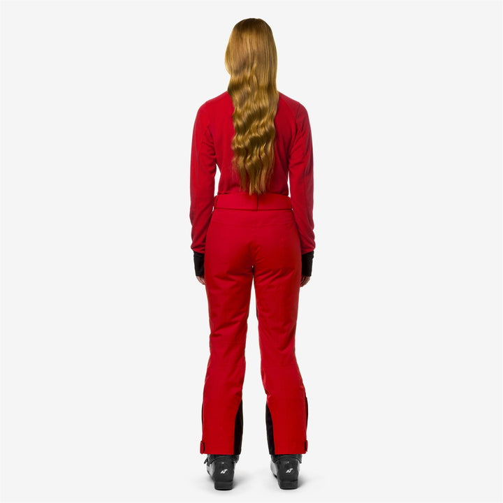 Pants Woman BONNEVAL MICRO TWILL 2 LAYERS Sport Trousers RED Dressed Front Double		