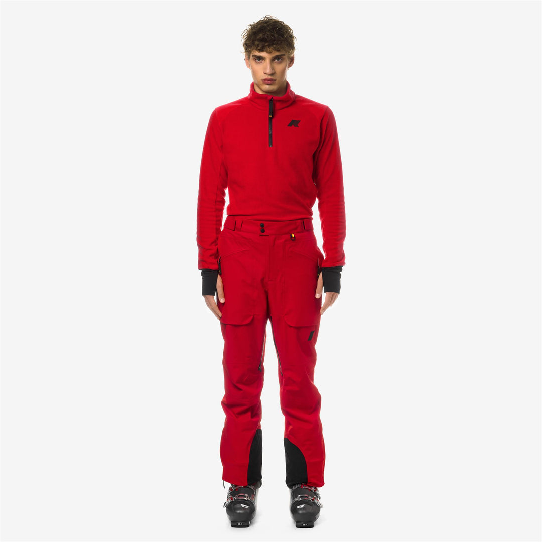 Pants Man AUSSOIS MICRO TWILL 3 LAYERS Sport Trousers RED Dressed Back (jpg Rgb)		
