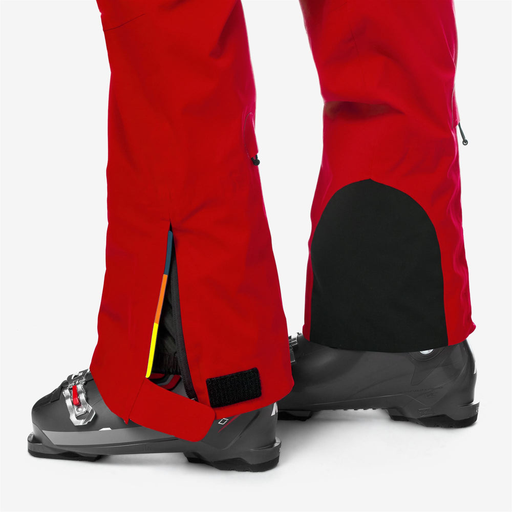 Pants Man AUSSOIS MICRO TWILL 3 LAYERS Sport Trousers RED Detail Double				